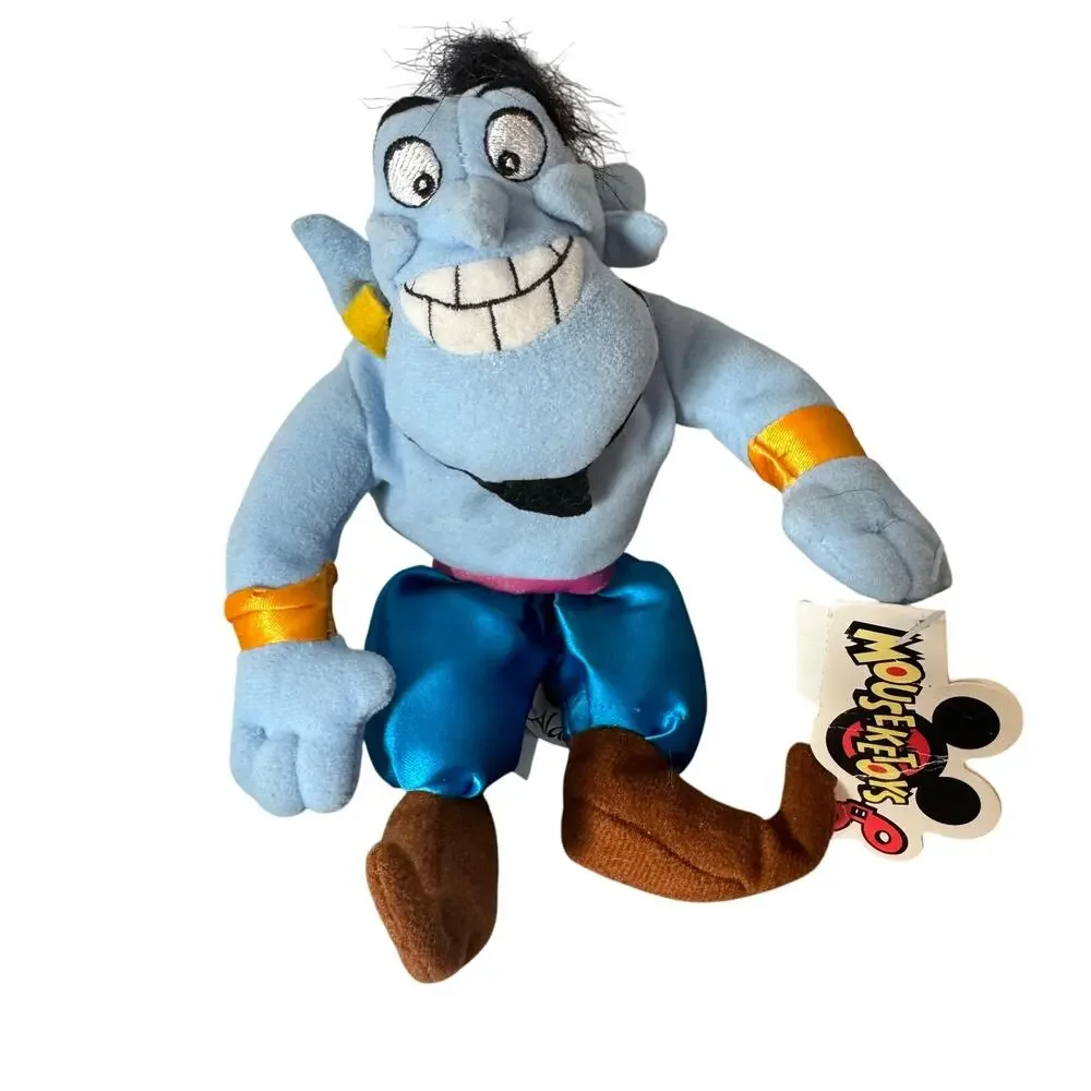 VTG Disney Aladdin Genie Bean Bag Plush Toy Stuffed Animal Collectable Gift Blue